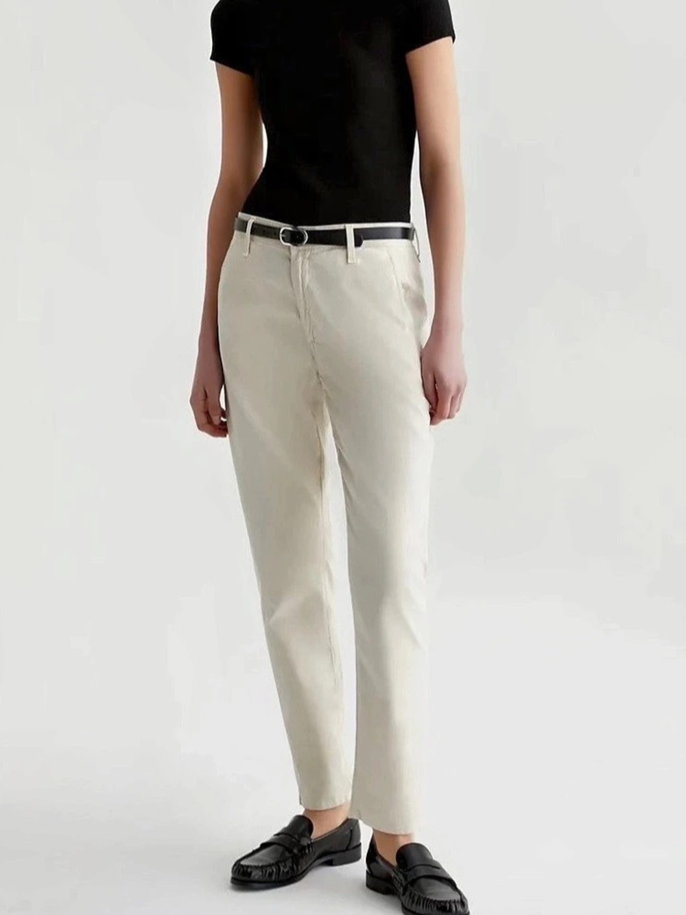 AG Adriano Goldschmied Caden Tailored Trouser. Straight Leg, White Cream Size 27